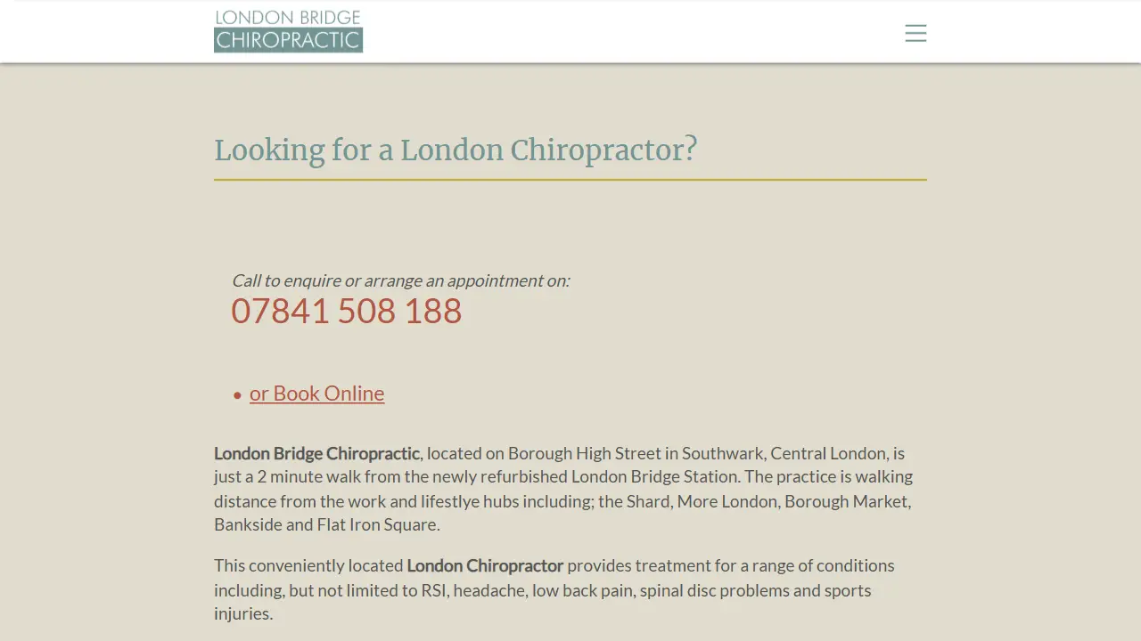 Chiropractic London - Liverpool street & City