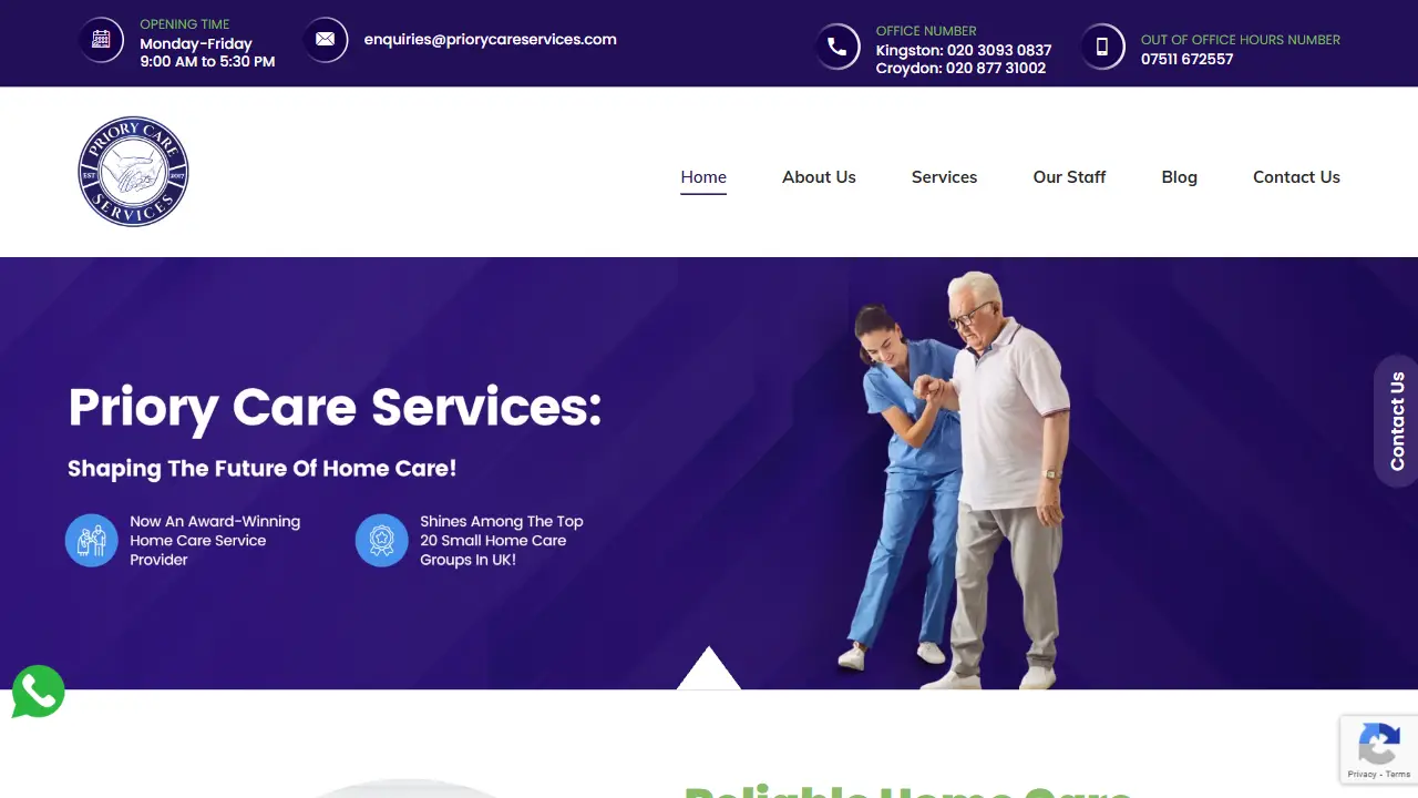 Priory Care Service - Home Care Services in Kingston upon Thames