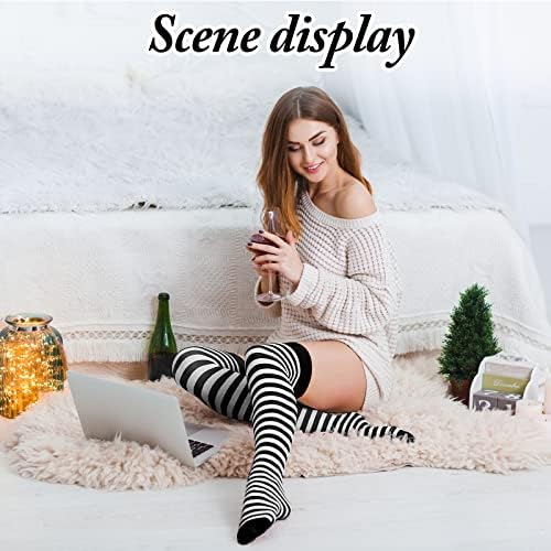 Vue 5 de Chaussettes Hautes Longues Rayees