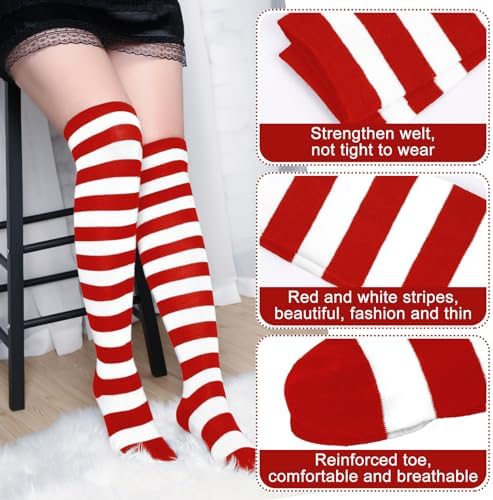 Vue 2 de Chaussettes Hautes Rayees Chaussettes
