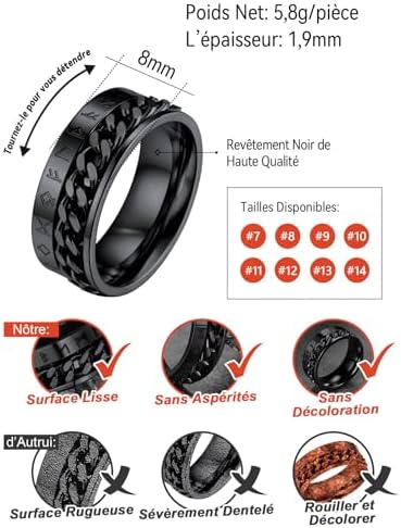 Vue 4 de Bague Homme Runes Viking
