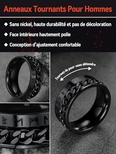 Vue 6 de Bague Homme Runes Viking
