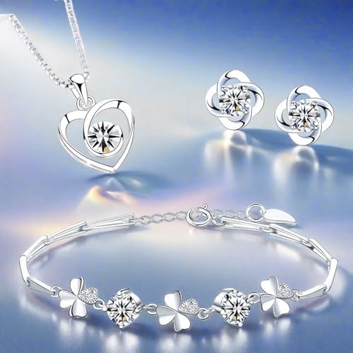 Vue 3 de Parure Femme Argent Fin