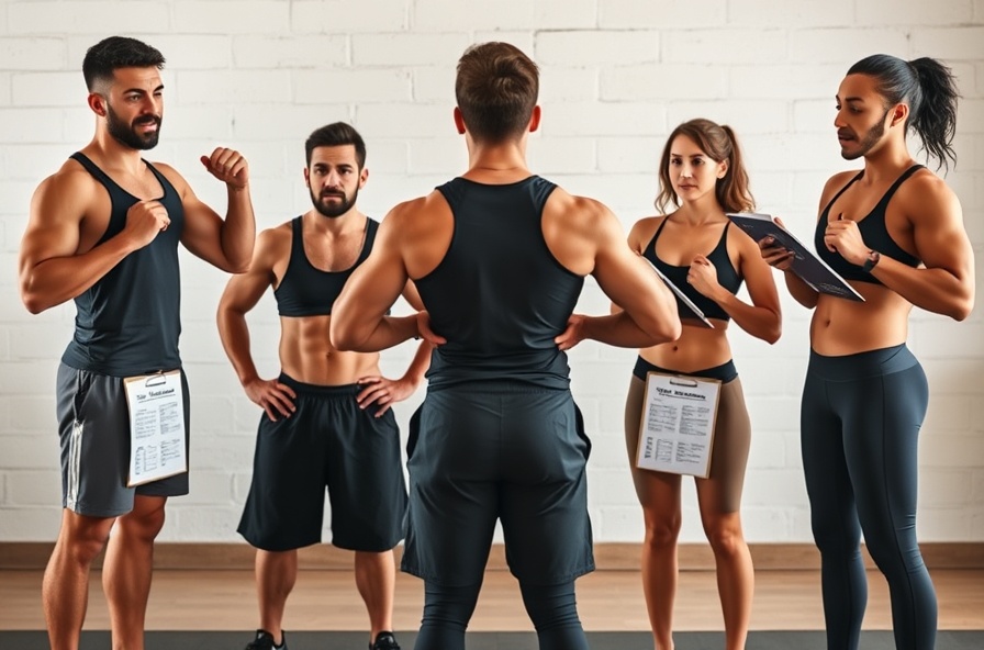 fitness coach shows custom moves to three different bodies