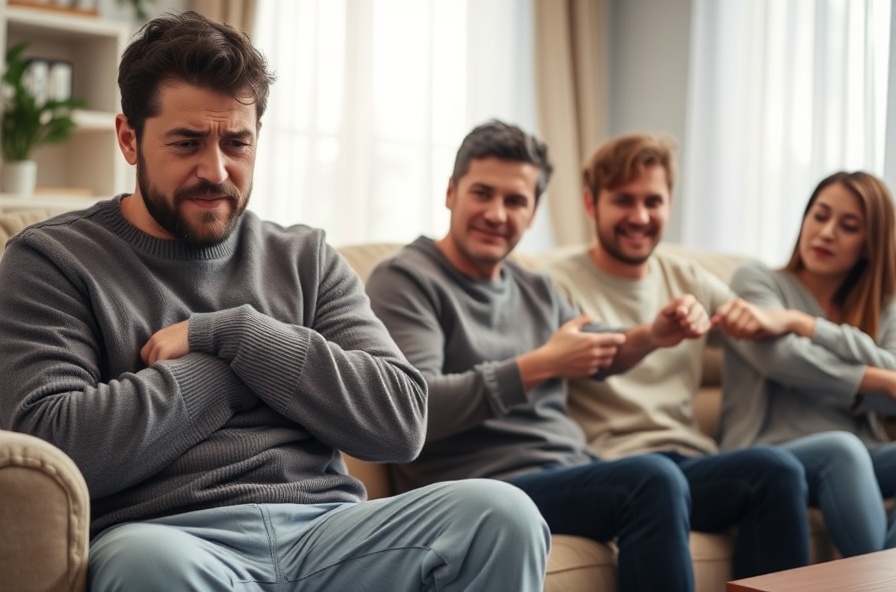 people on a couch with different temperature comfort levels