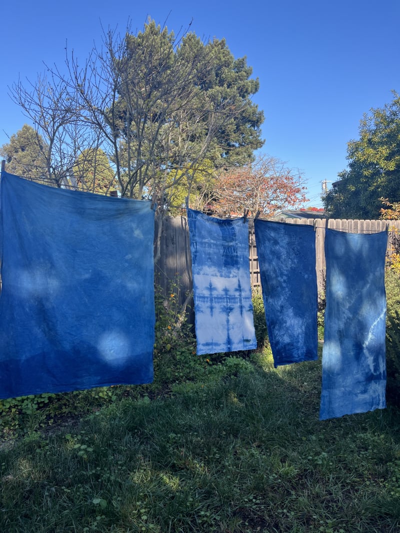 Indigo drying outdoors