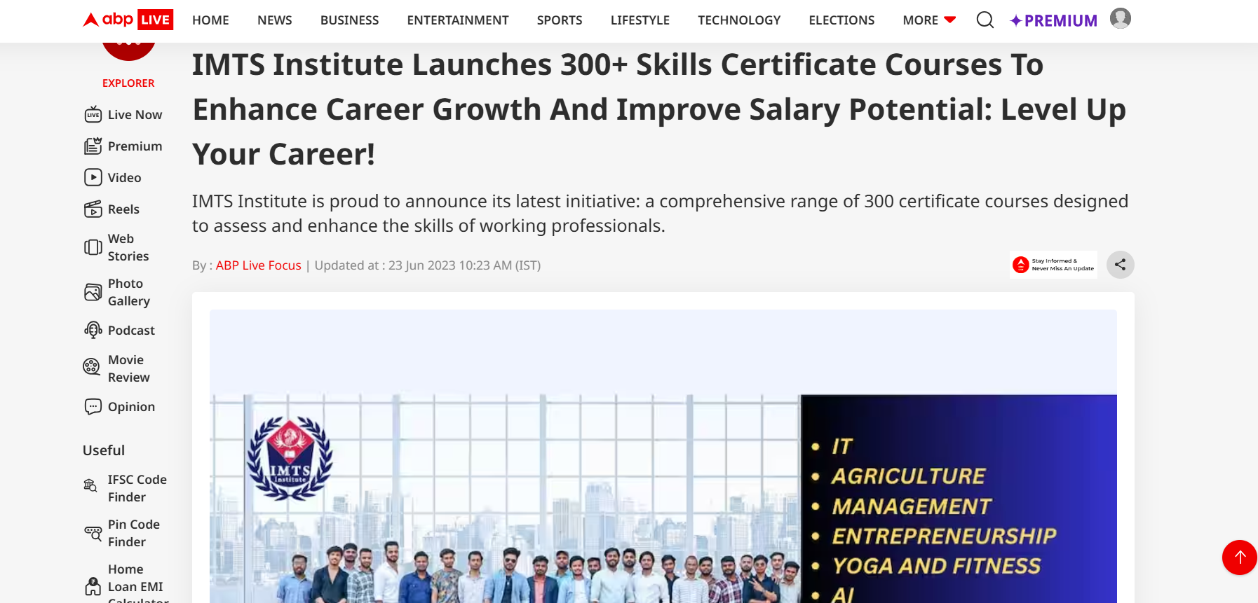 IMTS launches 300 skills certificate courses to enhance career growth and salary potential