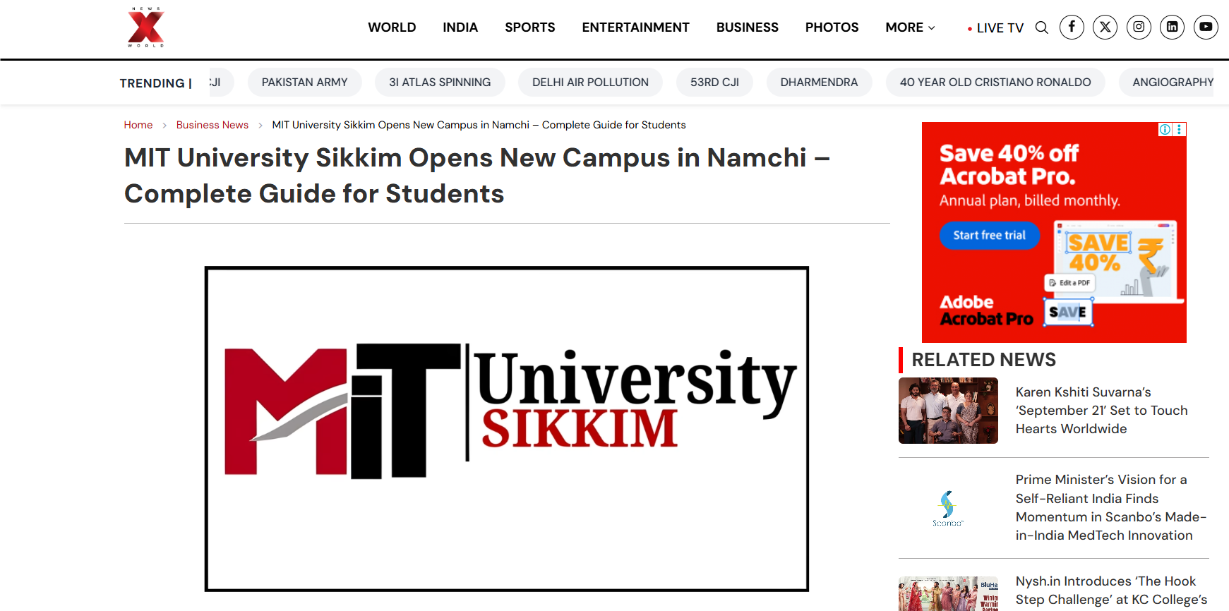 MIT University Sikkim Opens New Campus in Namchi – Complete Guide for Students