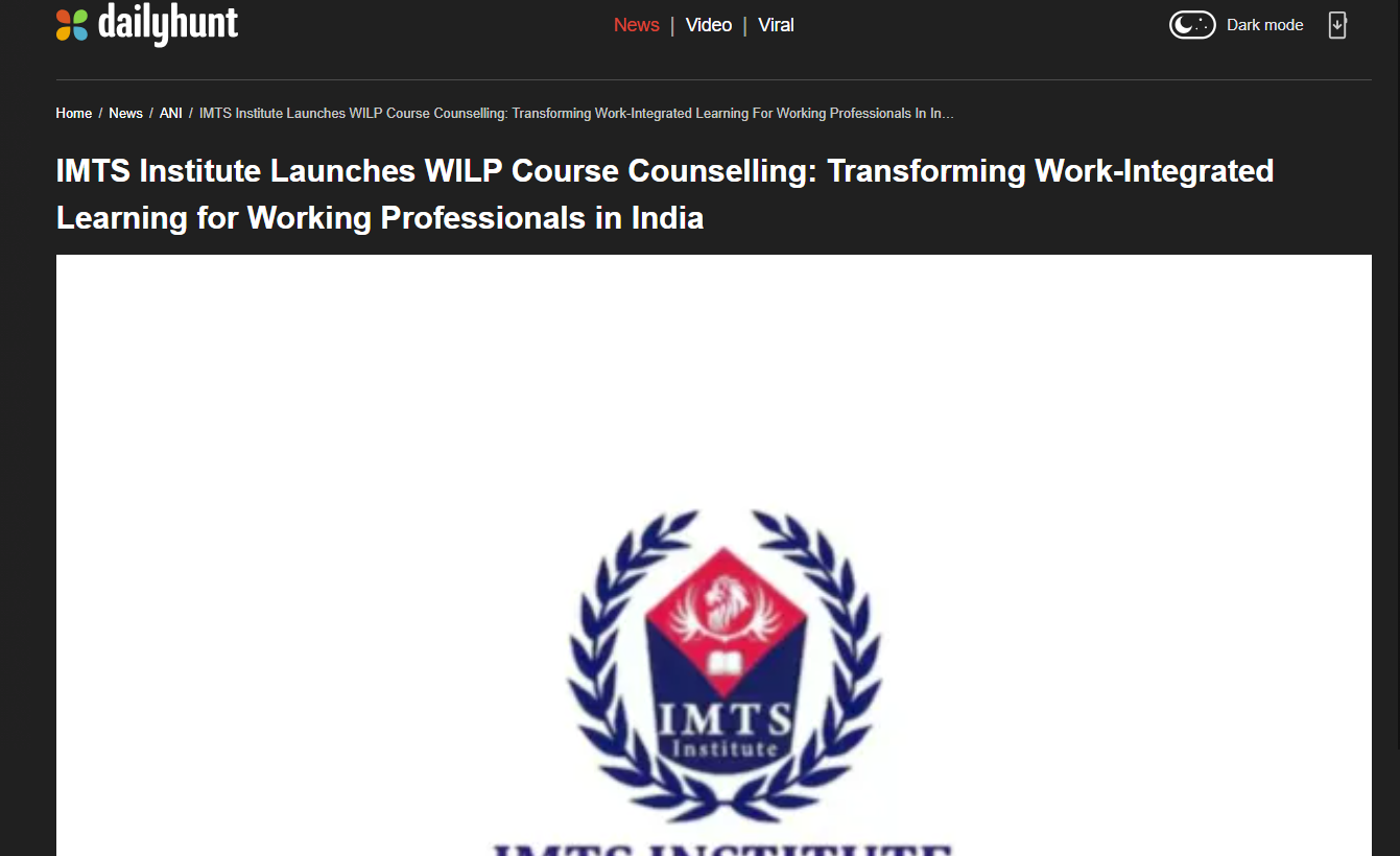 IMTS Institute Launches WILP Course Counselling – Transforming Work-Integrated Learning for Working Professionals in India