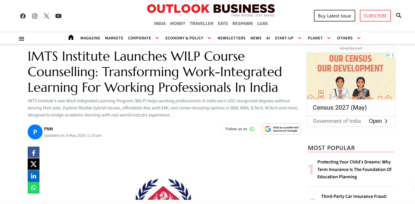 IMTS Institute Launches WILP Course Counselling – Transforming Work-Integrated Learning for Working Professionals in India