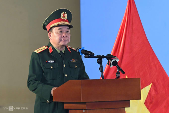 Thượng tướng Hoàng Xuân Chiến, Thứ trưởng Quốc phòng, phát biểu tại sự kiện. Ảnh: Giang Huy