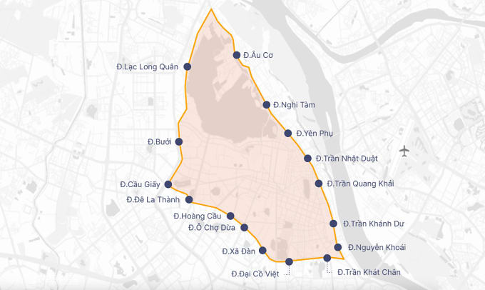 Thành phố sẽ cấm xe máy chạy xăng theo khung giờ tại một số khu vực trong Vành đai 1 từ ngày 1/7/2025. Đồ họa: Hoàng Khánh