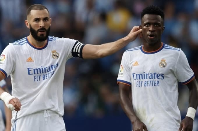 Benzema khi còn cùng thi đấu với Vinicius ở Real.