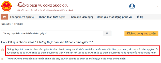 Cách tự làm online sao y chứng thực bản chính căn cước công dân