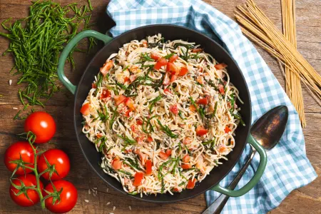 Spaghetti met zeekraal