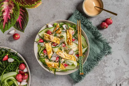 Sushisalade met omelet