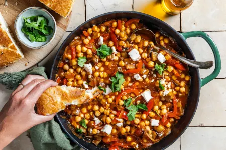 Vegan shakshuka met kikkererwten