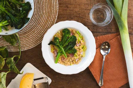 Preirisotto met sprouting broccoli