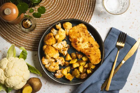 Kalkoenschnitzel met bloemkool