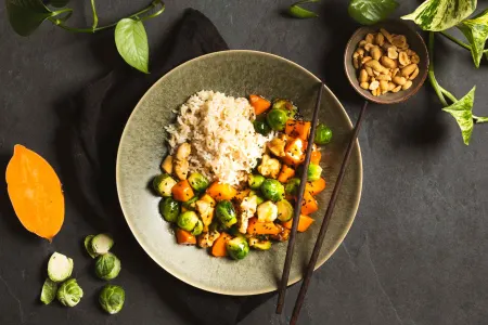 Spruitjes-teriyaki met kip
