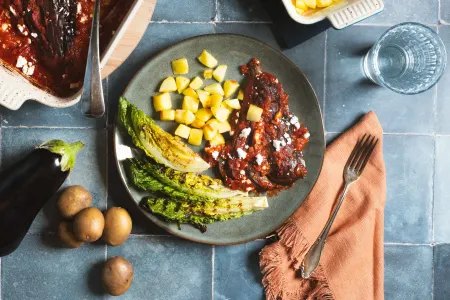 Auberginewaaiers met feta