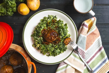 Boerenkoolstamppot met gehaktbal