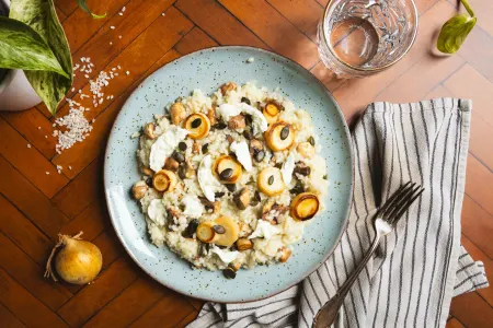 Champignonrisotto met wortelpeterselie