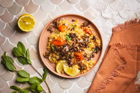 Couscous met kruidig gehakt