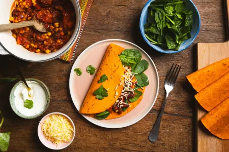 Wraps met chili sin carne