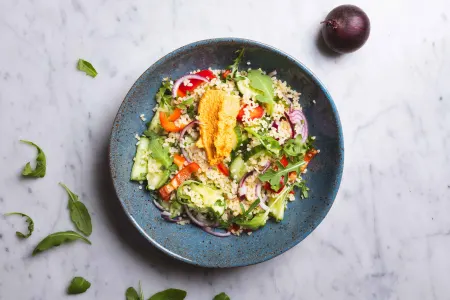 Bulgursalade met mizuna