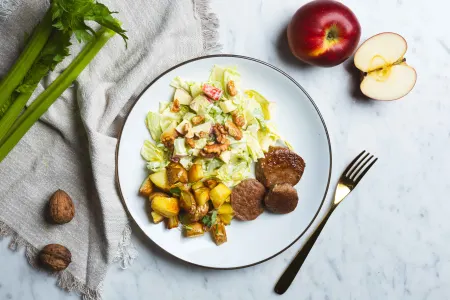 Meatless medaillons met ovenaardappeltjes