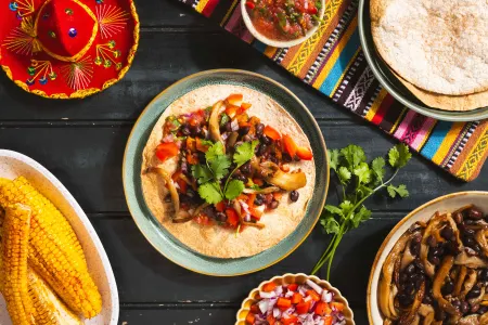 Tostadas met pulled oesterzwammen