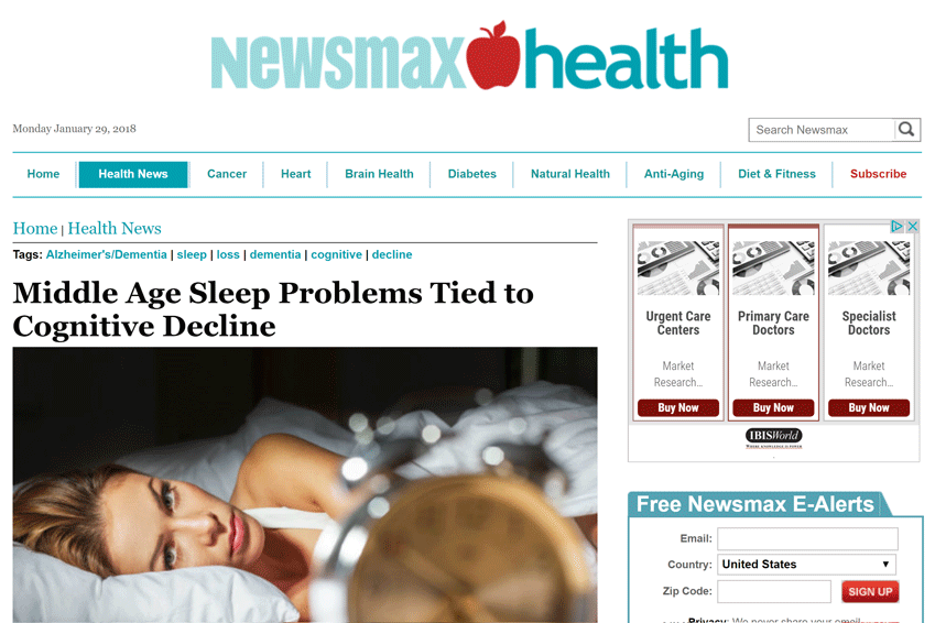 Sleep Issues in Middle Age – Cognitive Decline Later On?