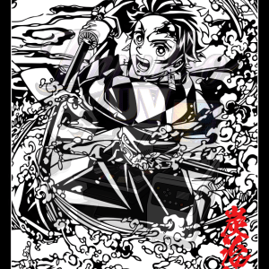 tanjiro b&w