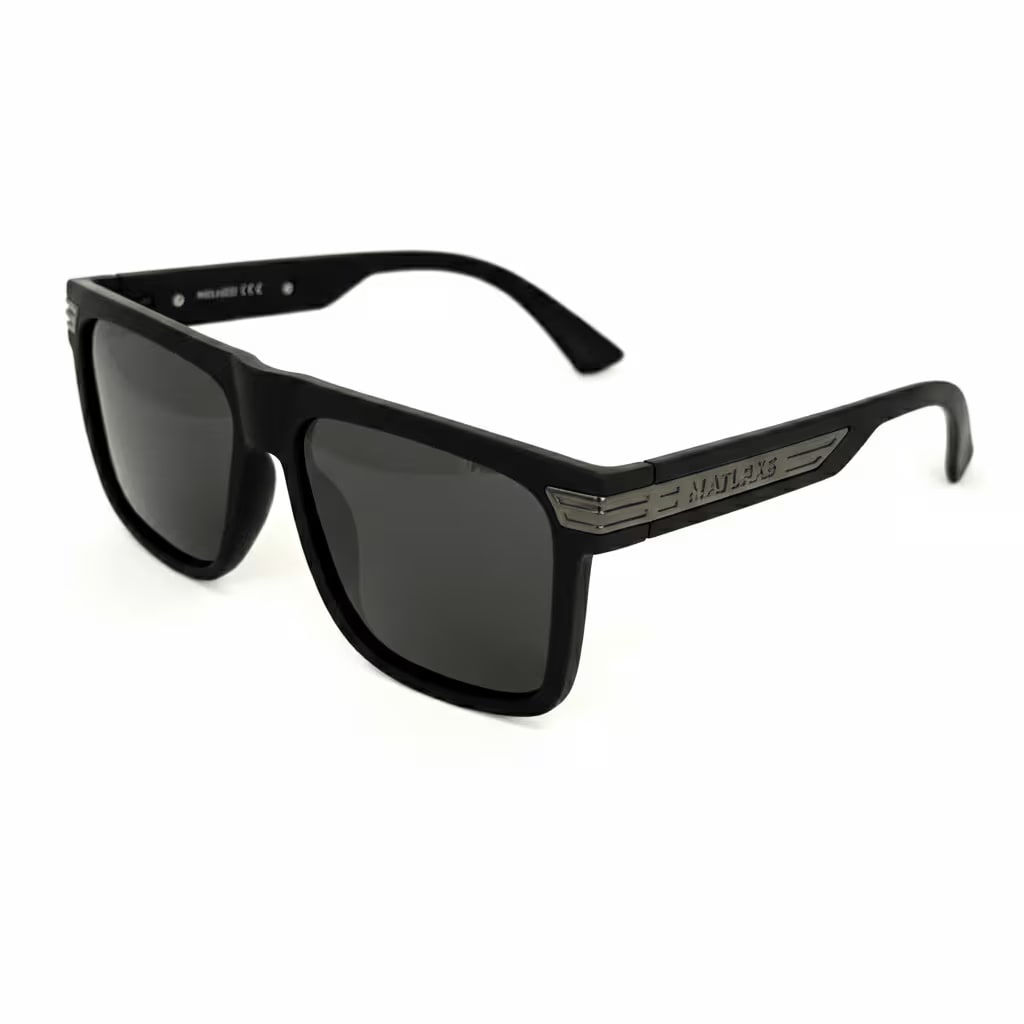 Matte Black Square Sunglasses