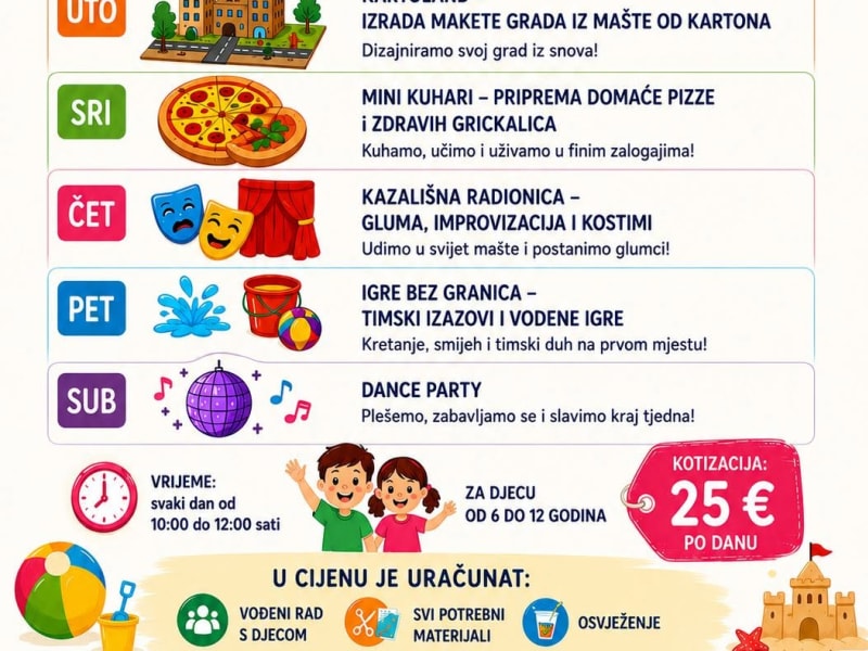 Ljetne radionice DOKKICE - Mini kuhari - Priprema domaće pizze i zdravih grickalica