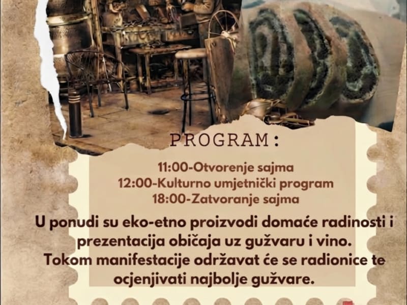 Sajam starih zanata, običaja i gužvarijada 2026