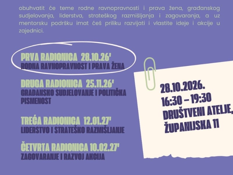 Druga radionica - Građansko sudjelovanje i politička pismenost