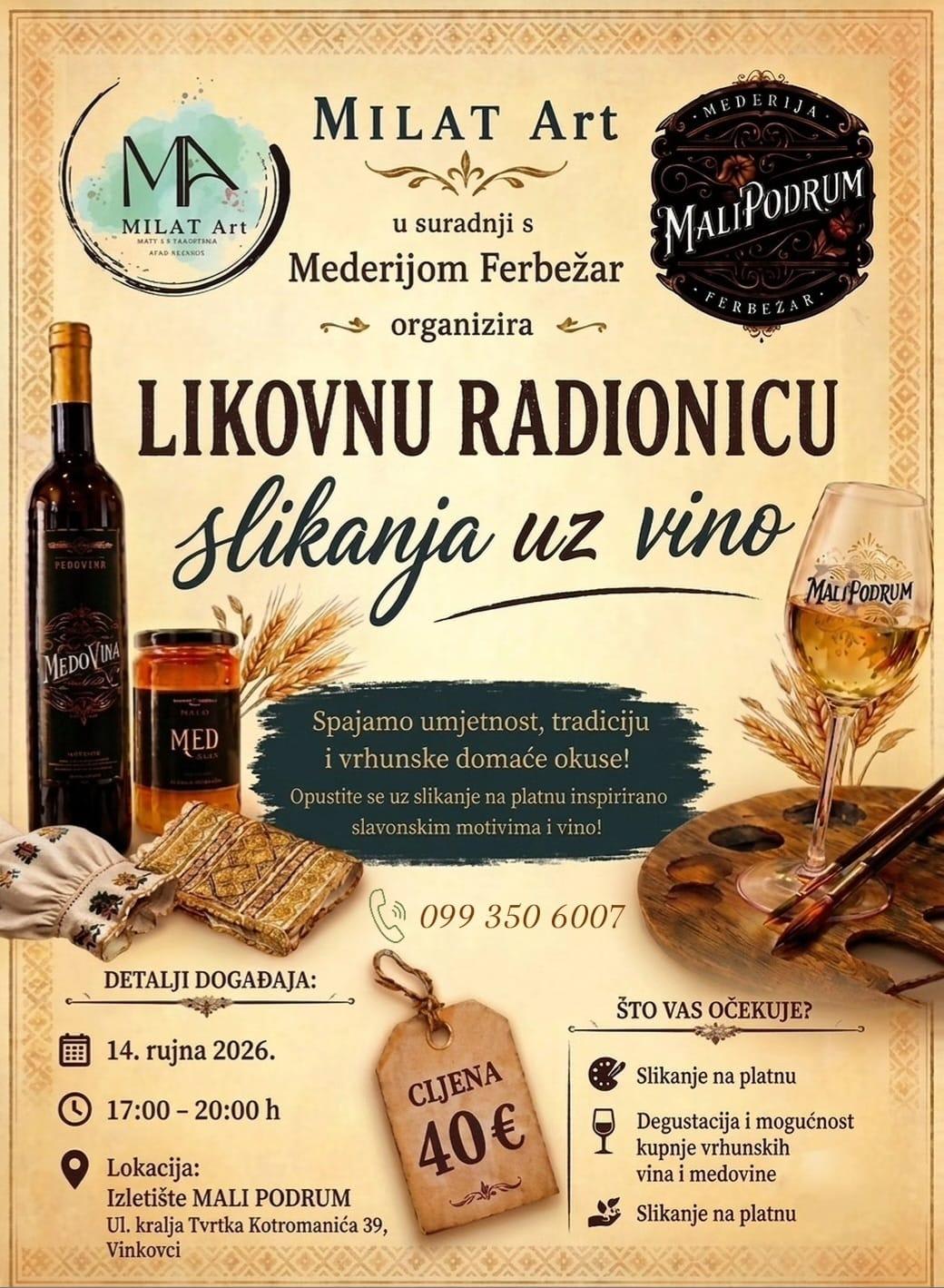 Likovna radionica slikanja uz vino