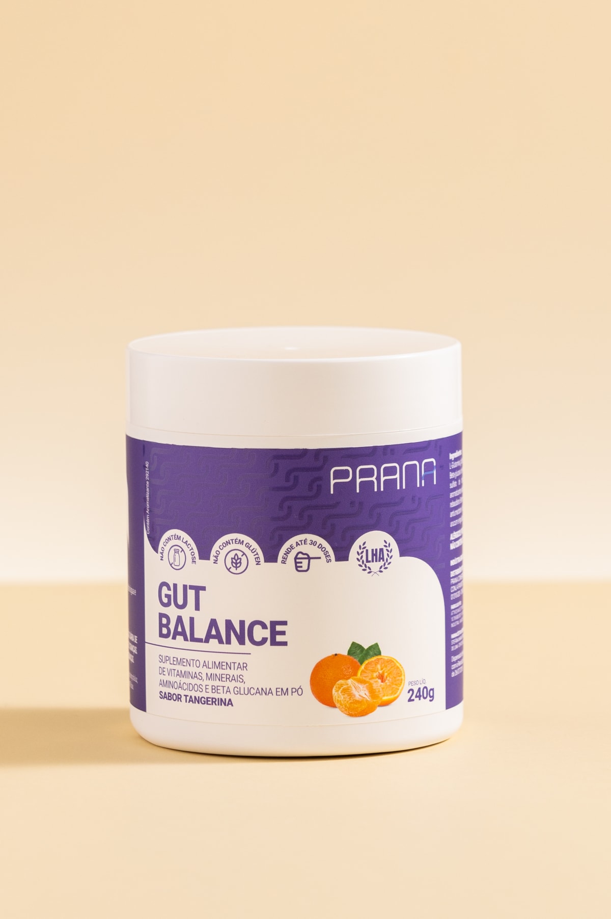 Gut Balance Prana® — suplemento para saúde intestinal sabor tangerina com Tecnologia LHA®