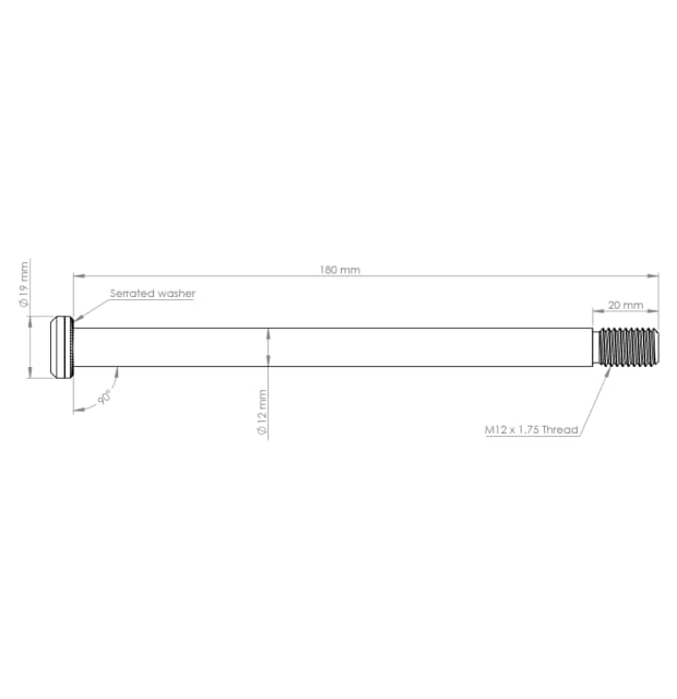 Burgtec 180x12mm 1.75 Pitch Pear Axle_01