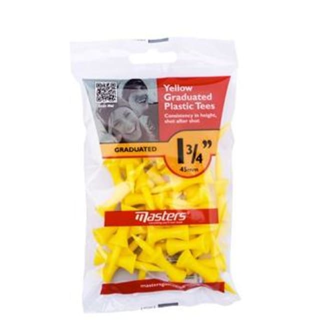 Masters Plastic Graduated Tees 1 3/4inch yellow 