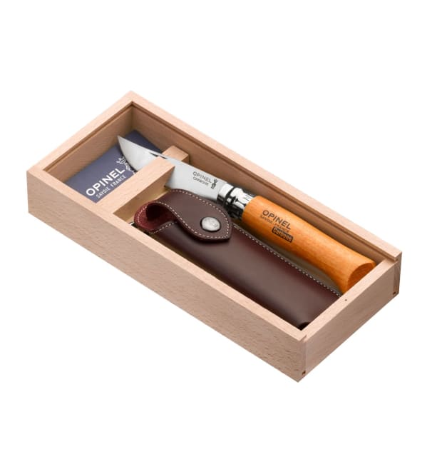 Opinel No. 08 rustfri stålkniv m. lakeret box