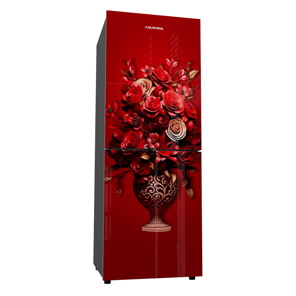 Jamuna 208L Refrigerator Red Flower