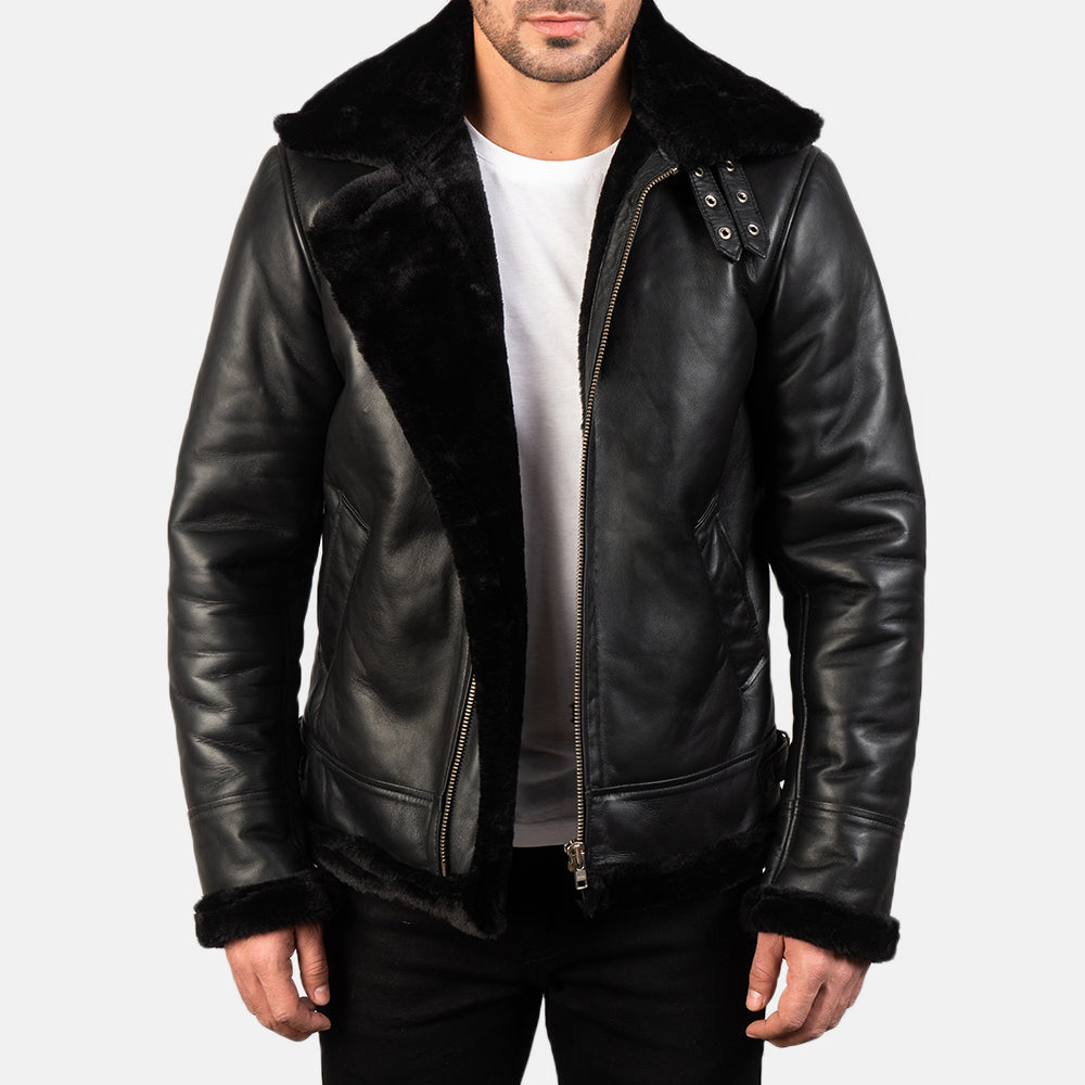 Francis B-3 Men's Sheepskin Fur Lined Bomber Jacket