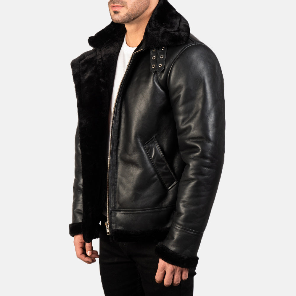 Francis B-3 Men's Sheepskin Fur Lined Bomber Jacket finest raw materials
