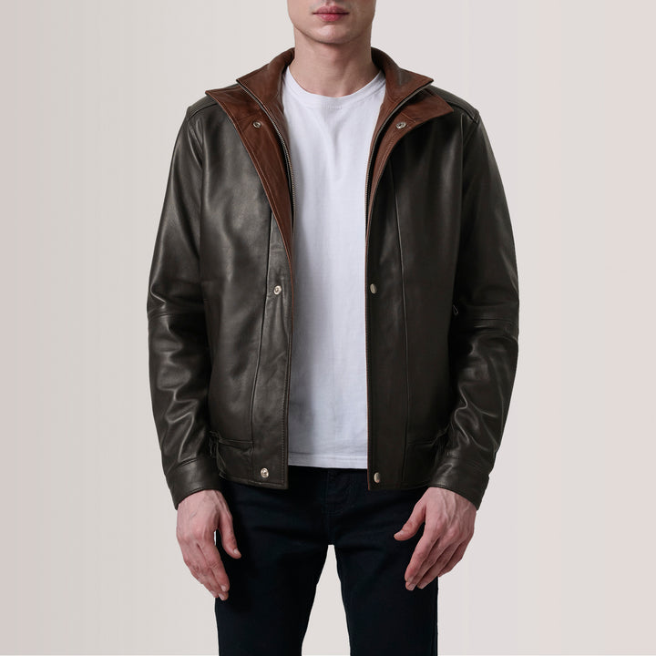 Alfred Men's Sheepskin Leather Bomber Jacket sizes that fit all