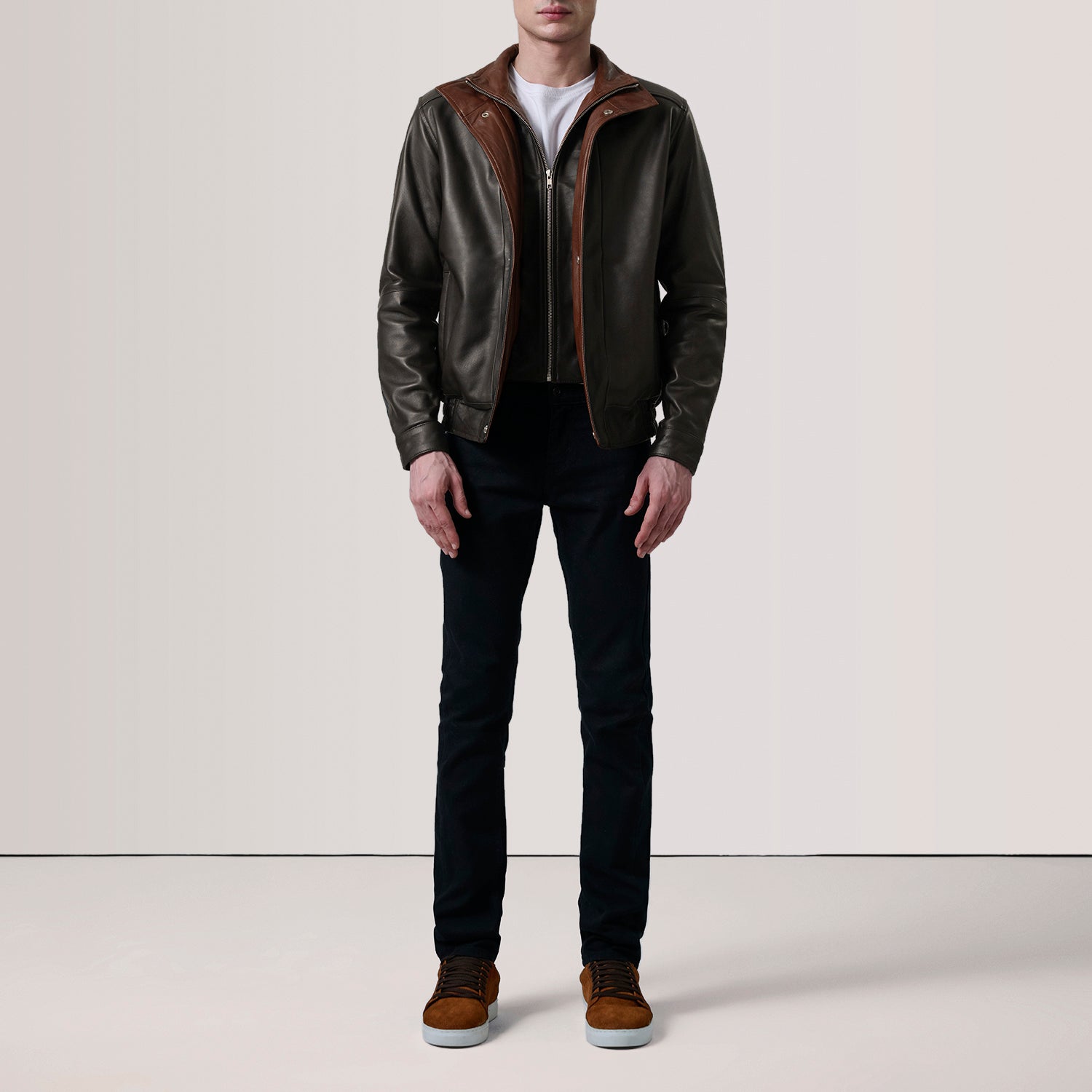 Alfred Men's Sheepskin Leather Bomber Jacket finest raw materials