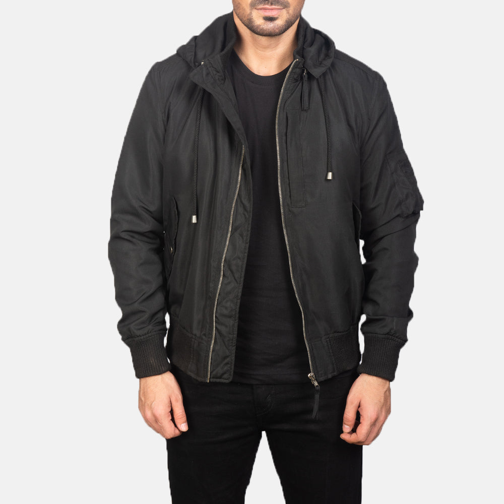Hanklin Ma-1 Men's Hooded Bomber Jacket Removable Hood