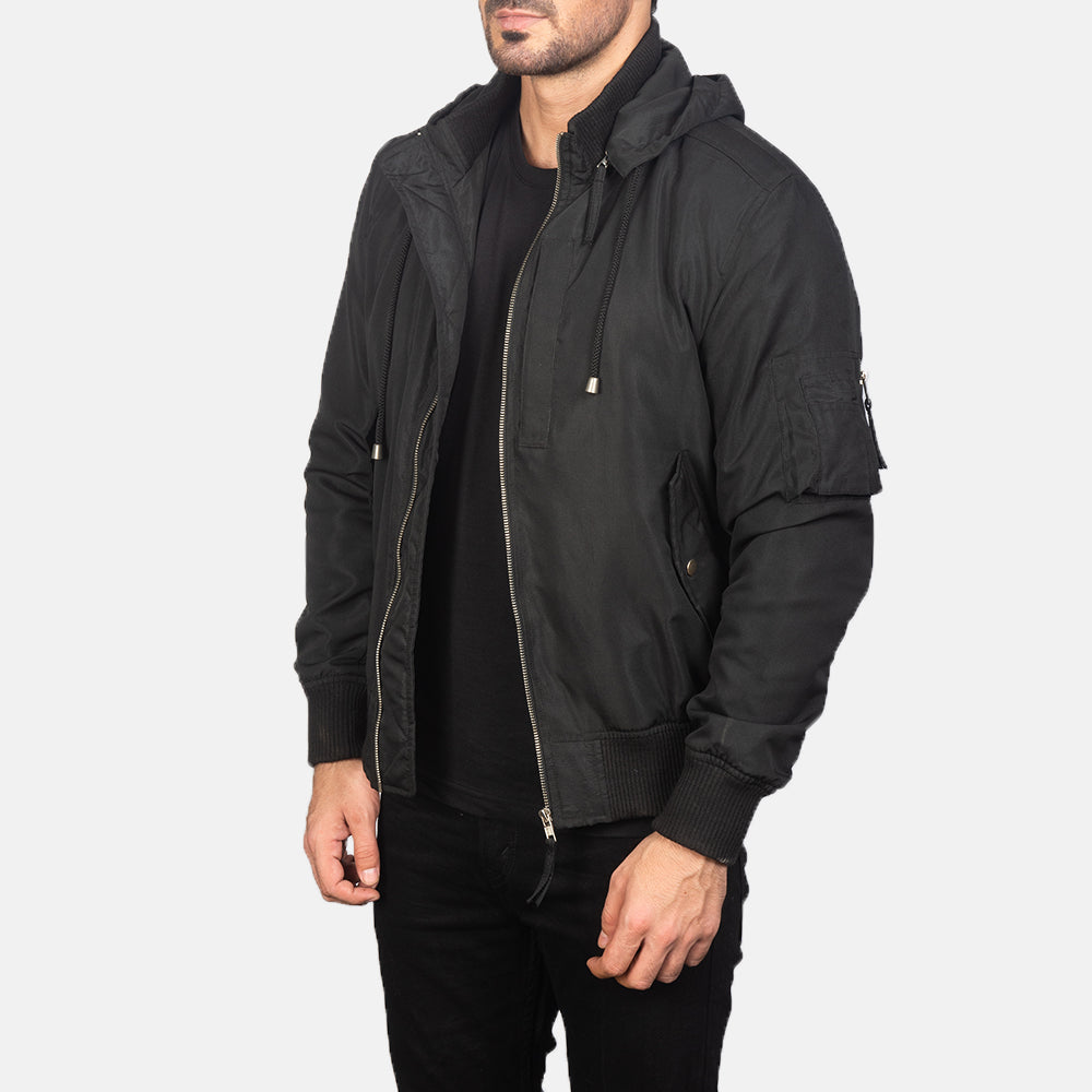 Hanklin Ma-1 Men's Hooded Bomber Jacket Removable Hood finest raw materials